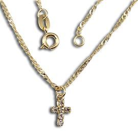 Tornozeleira folheada a ouro com strass-Cód.: TR0008