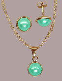 Conjunto com brincos,pingente com meia-pérola-Cód.: BG0113
