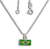 Tornozeleira folheada a prata com a bandeira-Cód.: TR0027 P