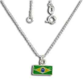 Tornozeleira folheada a prata com a bandeira-Cód.: TR0027 P