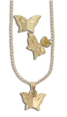 Conjunto de brincos, pingente e corrente -Cód.: BG0303