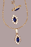Conjunto c/ brinco e pingente de strass-Cód.: BG0001