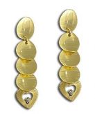 Brinco folheado a ouro com pedrinha de strass - Cód.: BS1936