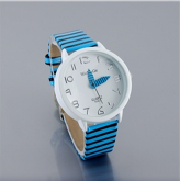 Relógio feminino Ladies Fashion Color Stripes -Azul- Cod 310