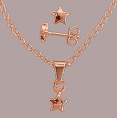 Conjunto folheado a ouro com brincos e pingente-Cód.: BG0284