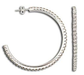 Brinco de argola folheado a prata - Cód.: BS1903 P