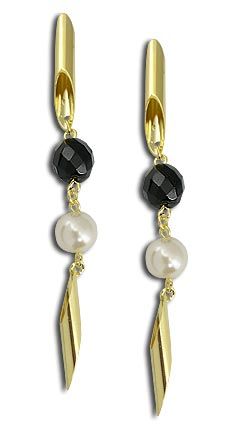 Brinco folheado a ouro com pedra - Cód.: BS1956