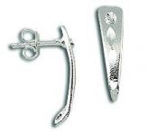 Brinco folheado a prata fosco e diamantado - Cód.: BS0825 P
