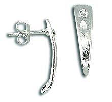 Brinco folheado a prata fosco e diamantado - Cód.: BS0825 P