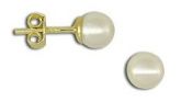 Brinco de pérola 6 mm folheado a ouro - Cód.: BS0262